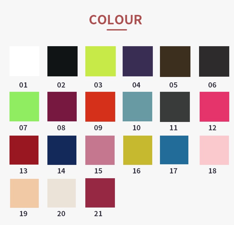 Polyester Spandex Fabric, Stretch Fabric, PS010 Color Card